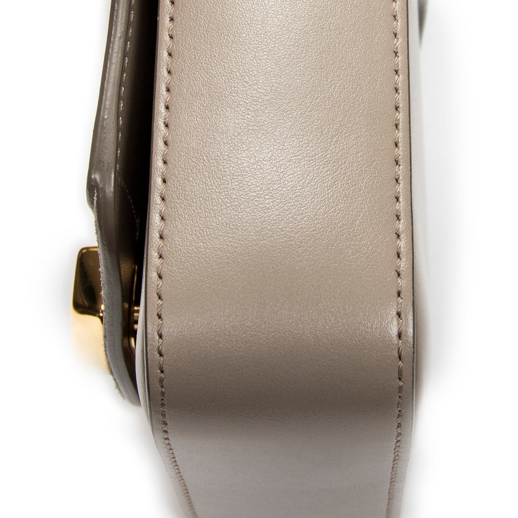 Shoulder Bag Mini C Crossbody Grey Smooth Calfskin Leather