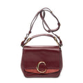 Shoulder Bag Mini C Crossbody Burgundy Smooth Calfskin Leather