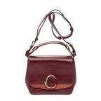 Shoulder Bag Mini C Crossbody Burgundy Smooth Calfskin Leather