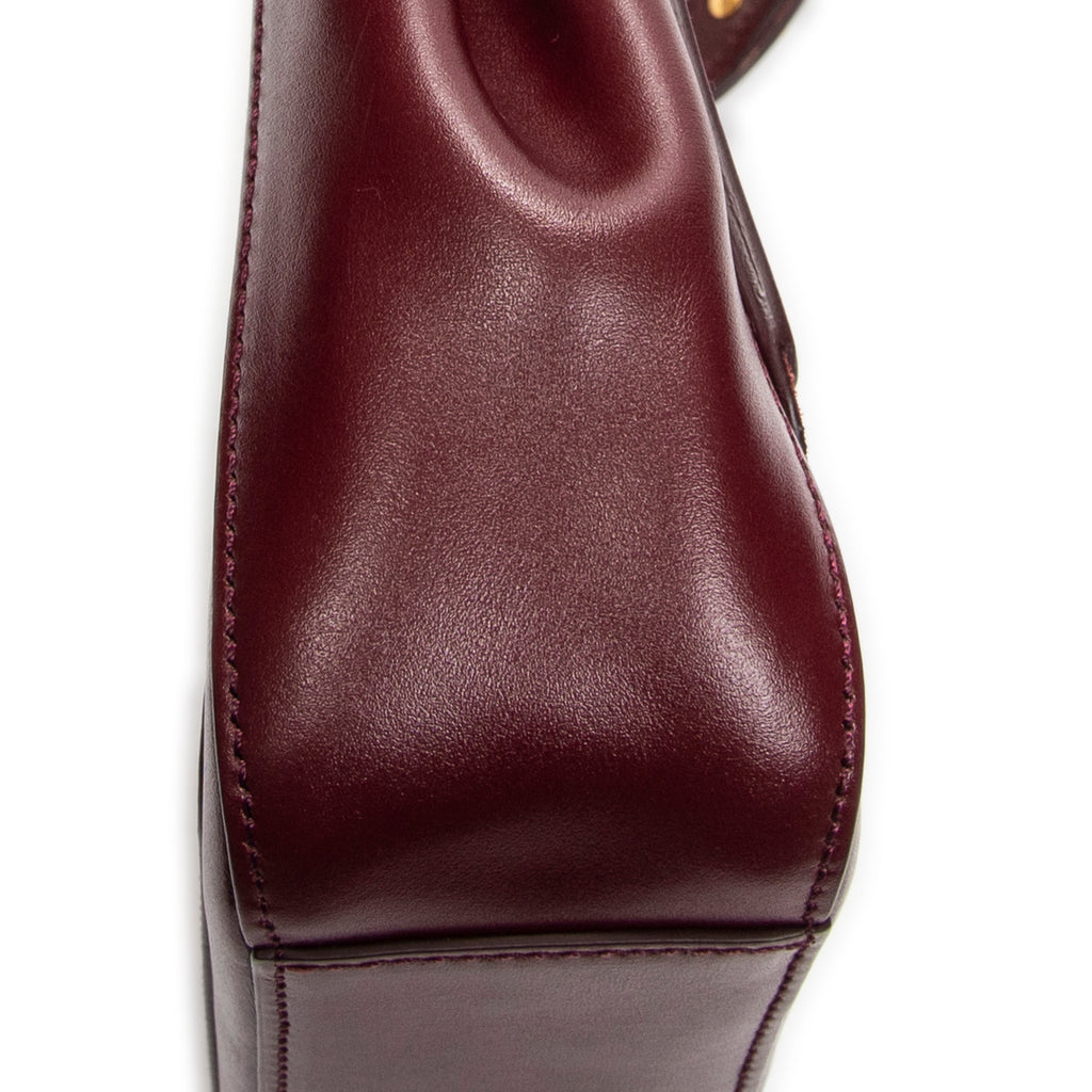 Shoulder Bag Mini C Crossbody Burgundy Smooth Calfskin Leather