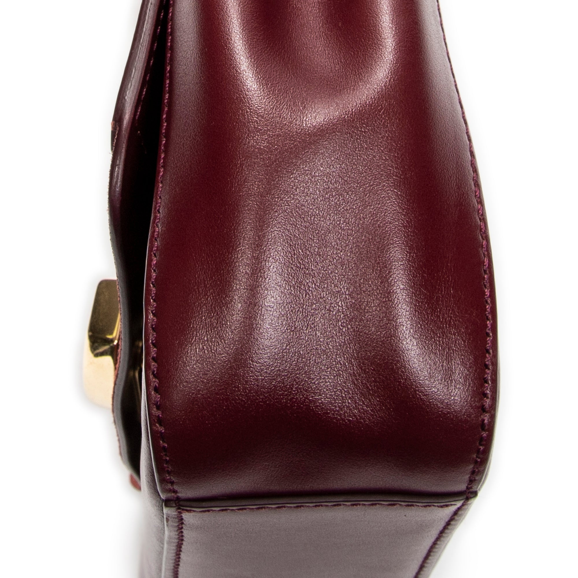 Shoulder Bag Mini C Crossbody Burgundy Smooth Calfskin Leather