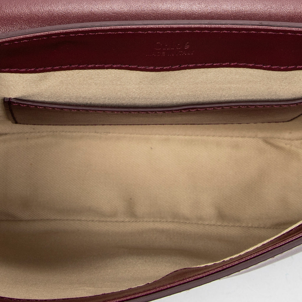 Shoulder Bag Mini C Crossbody Burgundy Smooth Calfskin Leather