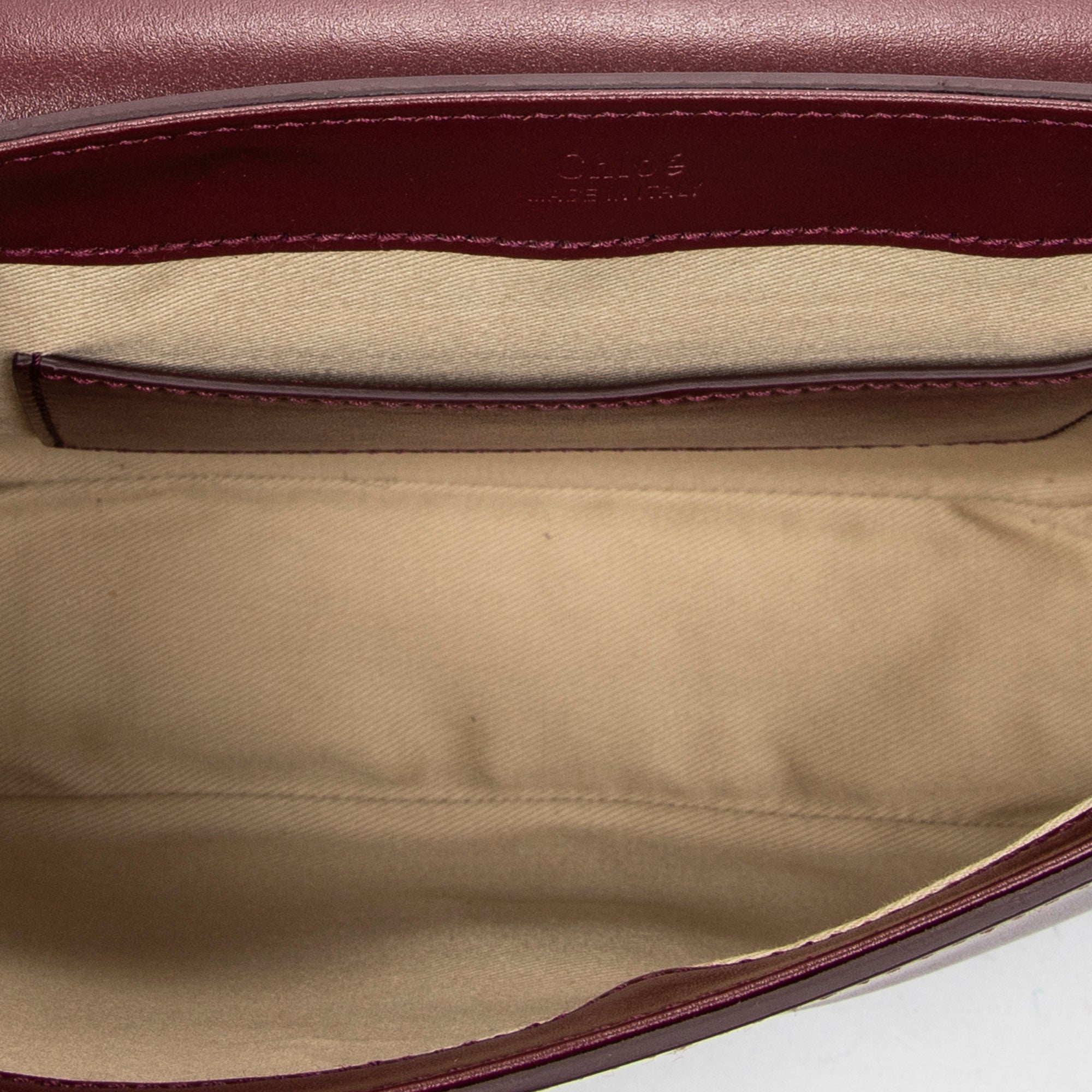 Shoulder Bag Mini C Crossbody Burgundy Smooth Calfskin Leather
