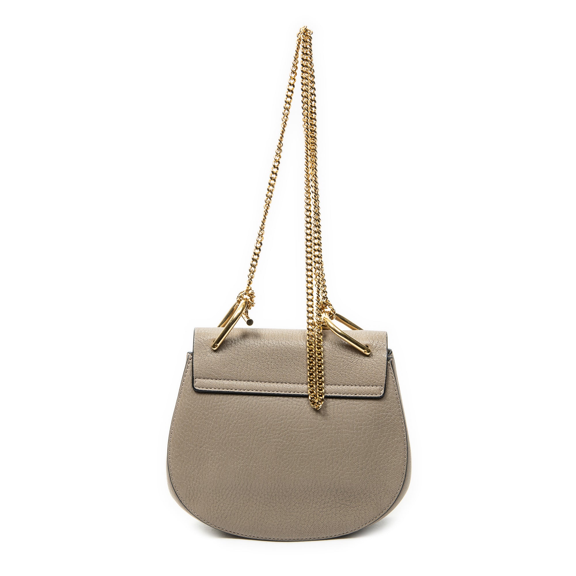 Shoulder Bag Mini Drew Taupe Goatskin Leather