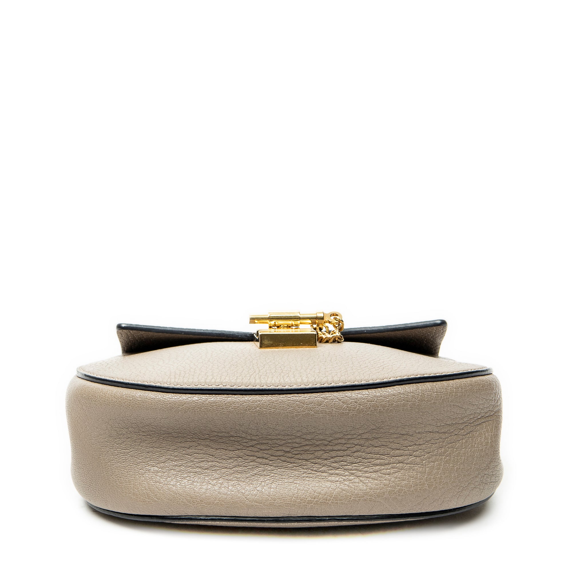 Shoulder Bag Mini Drew Taupe Goatskin Leather