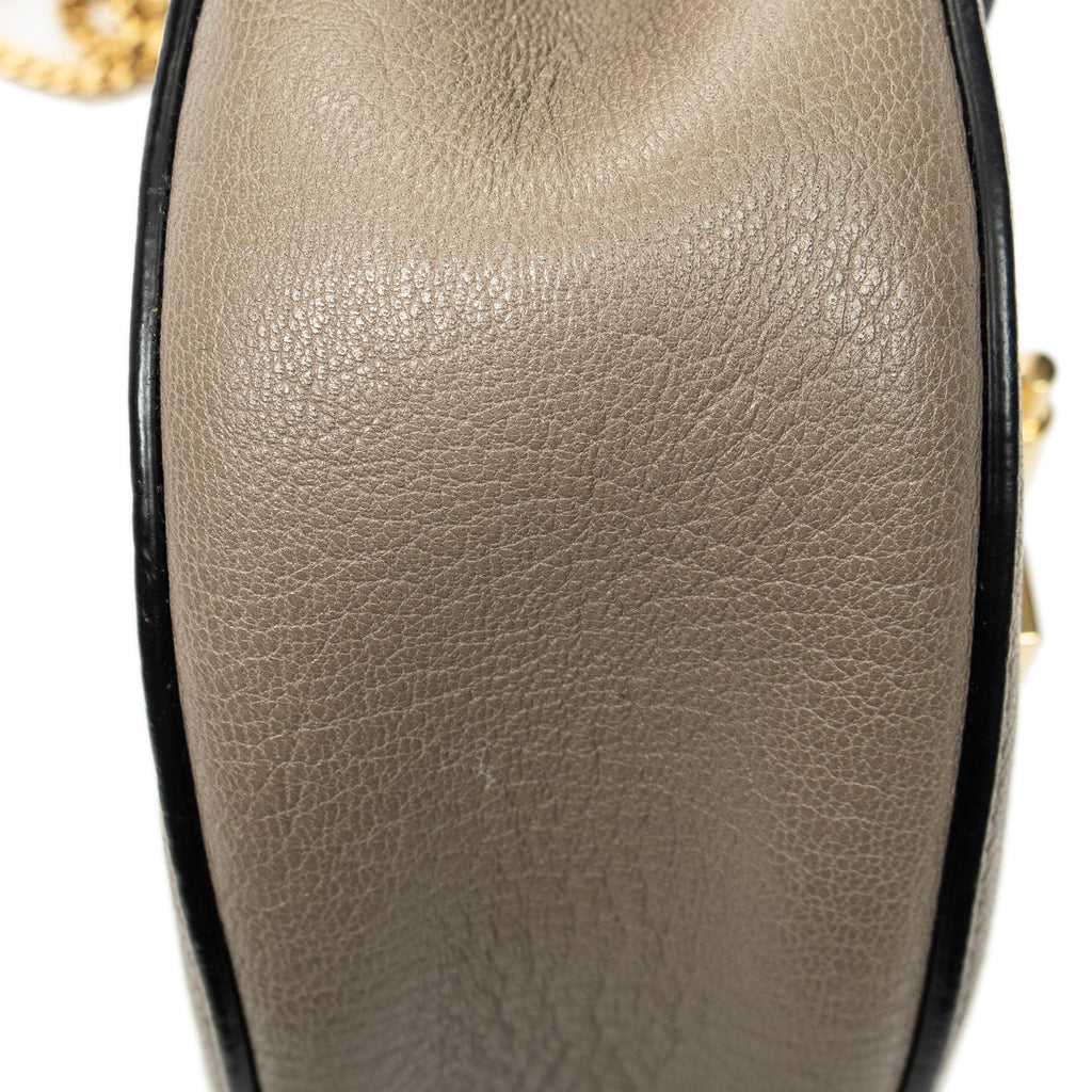 Shoulder Bag Mini Drew Taupe Goatskin Leather