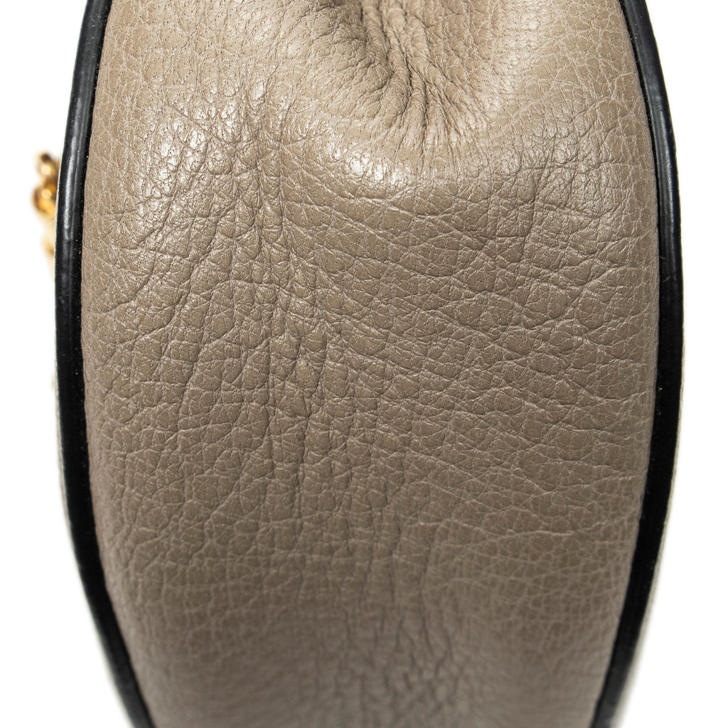 Shoulder Bag Mini Drew Taupe Goatskin Leather