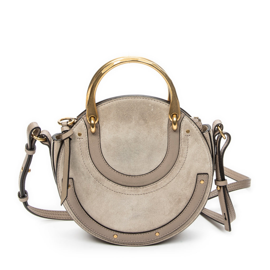 Shoulder Bag Pixie Crossbody Taupe Calfskin Leather