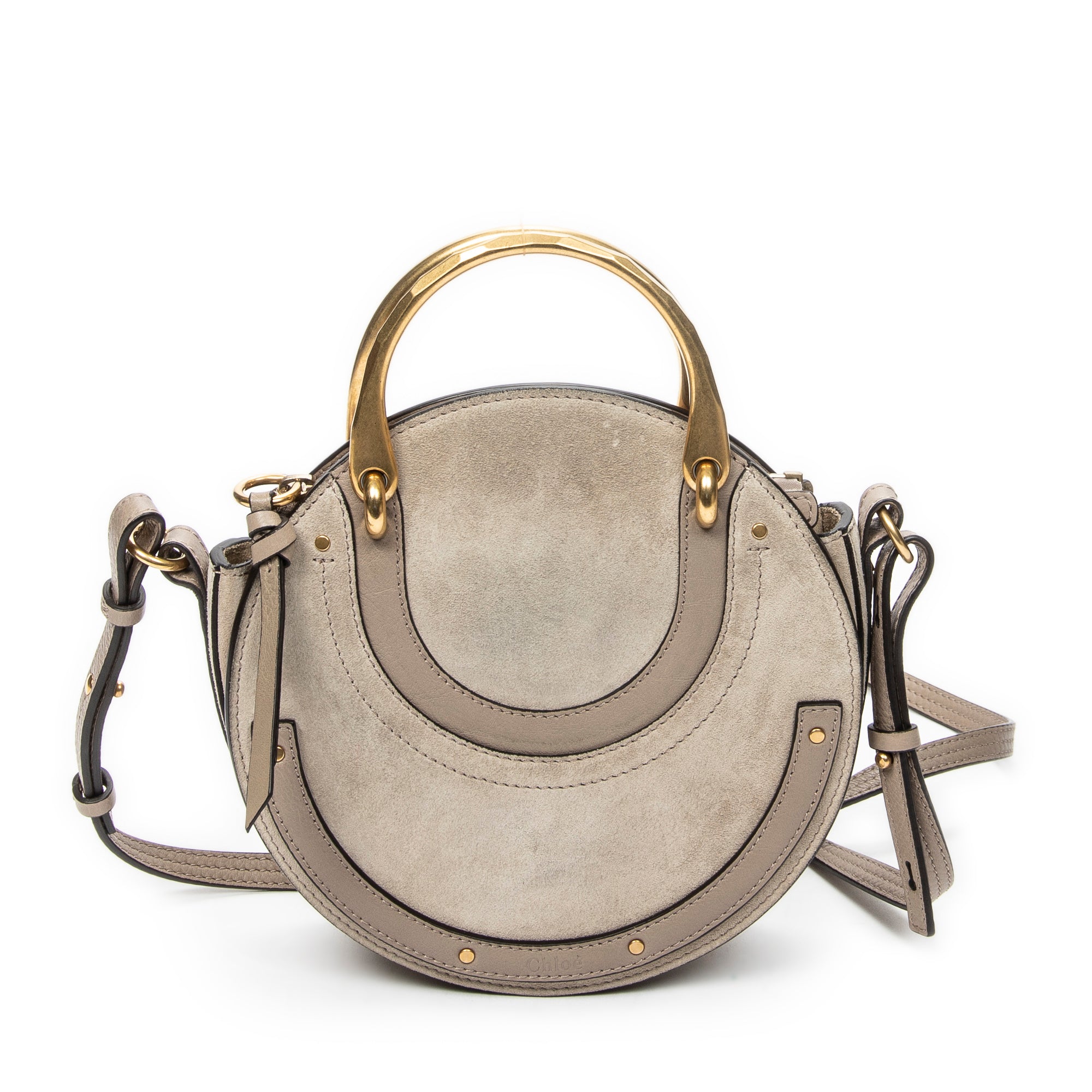 Shoulder Bag Pixie Crossbody Taupe Calfskin Leather