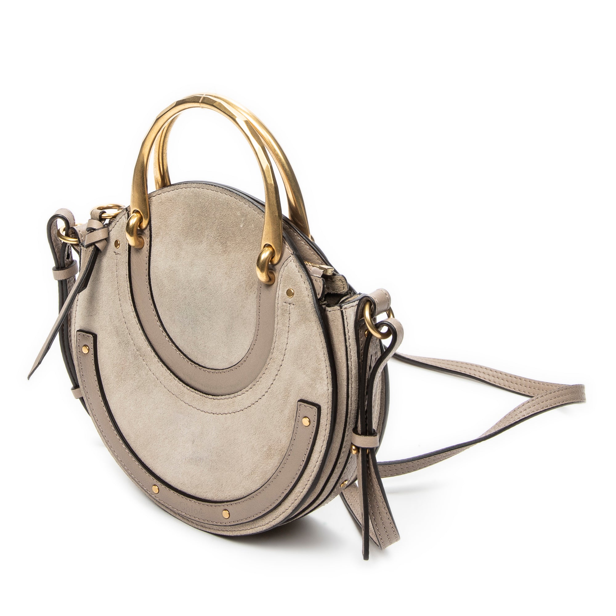 Shoulder Bag Pixie Crossbody Taupe Calfskin Leather