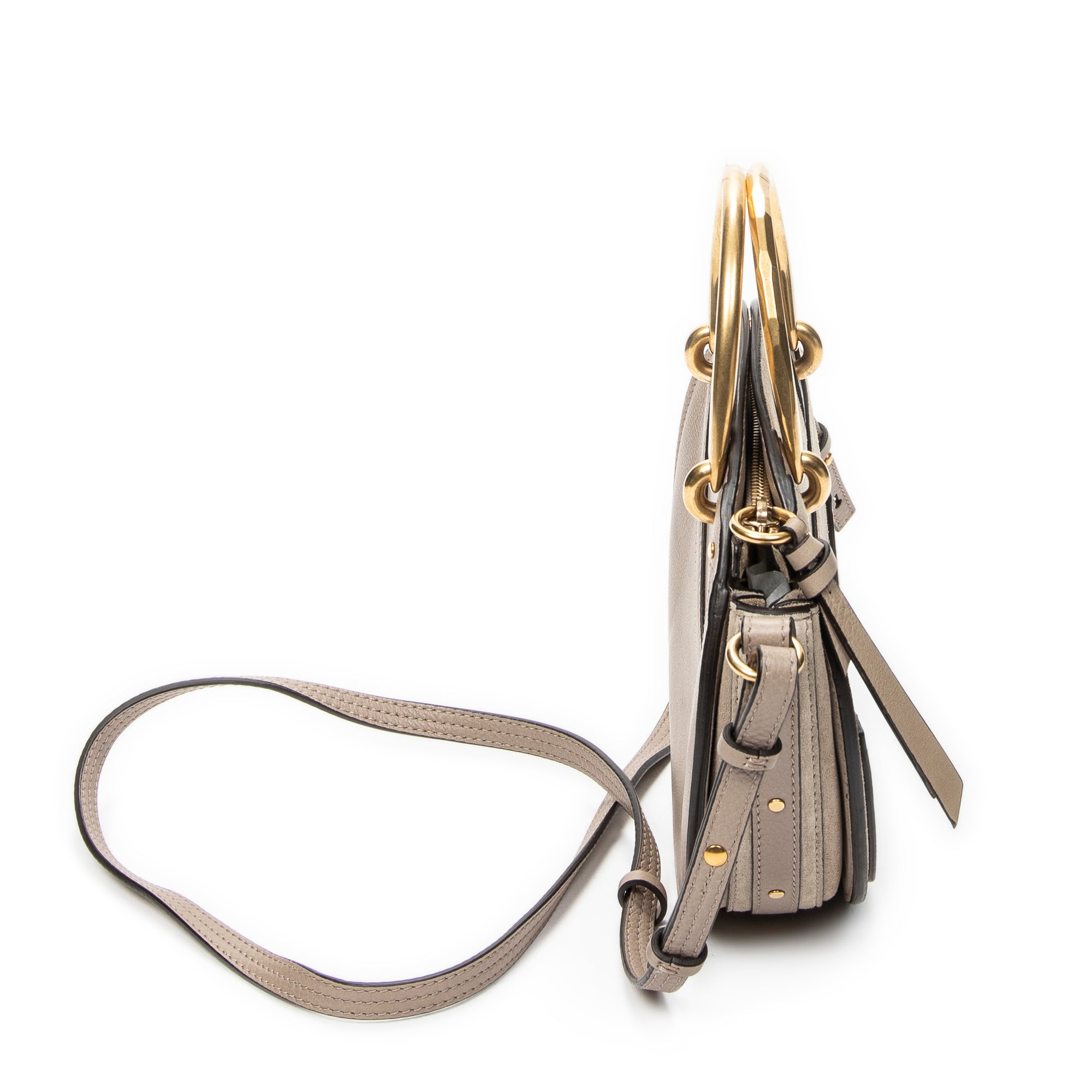 Shoulder Bag Pixie Crossbody Taupe Calfskin Leather