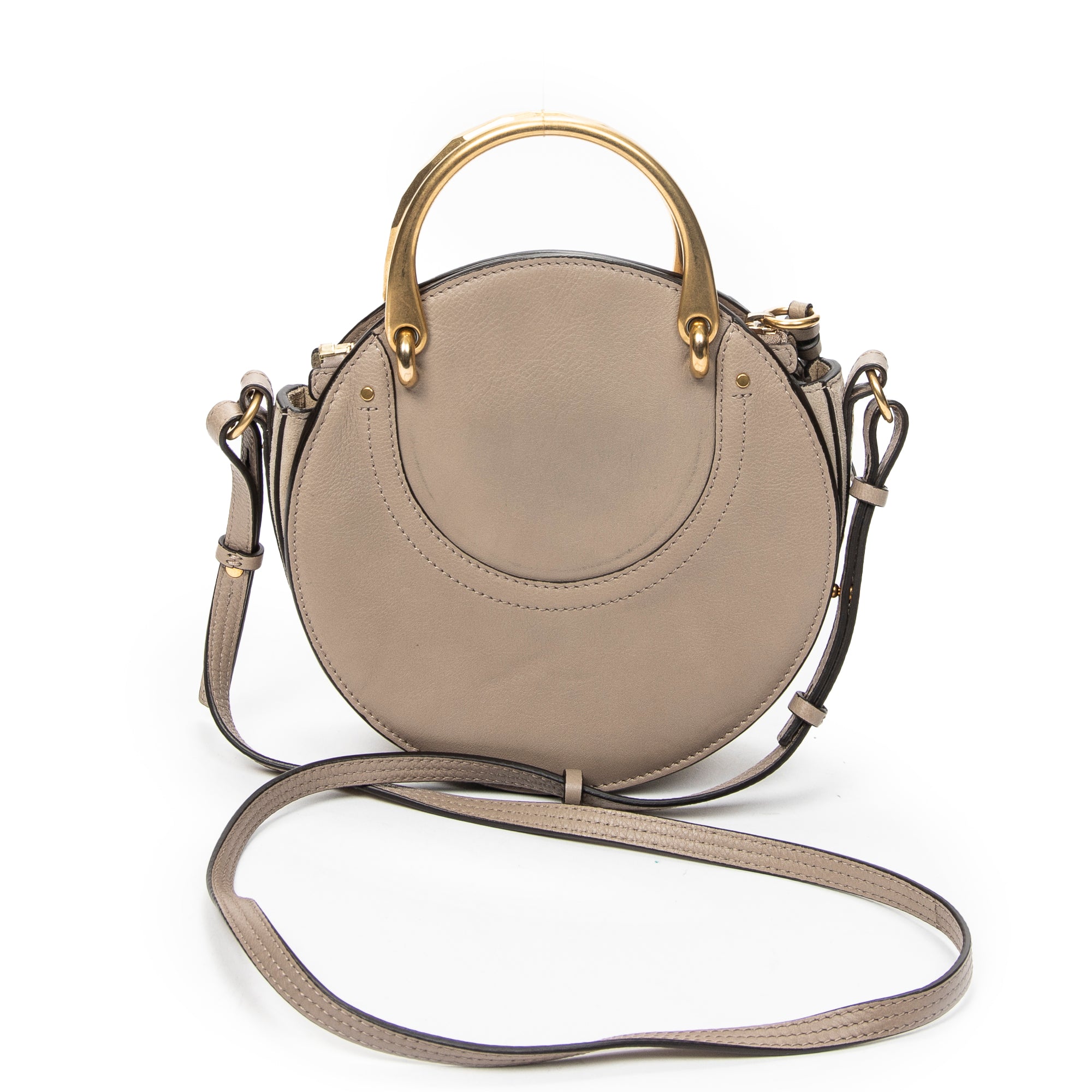 Shoulder Bag Pixie Crossbody Taupe Calfskin Leather