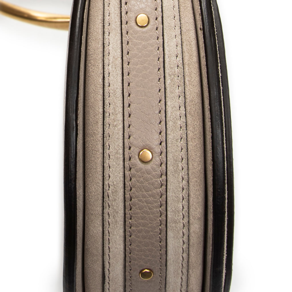 Shoulder Bag Pixie Crossbody Taupe Calfskin Leather