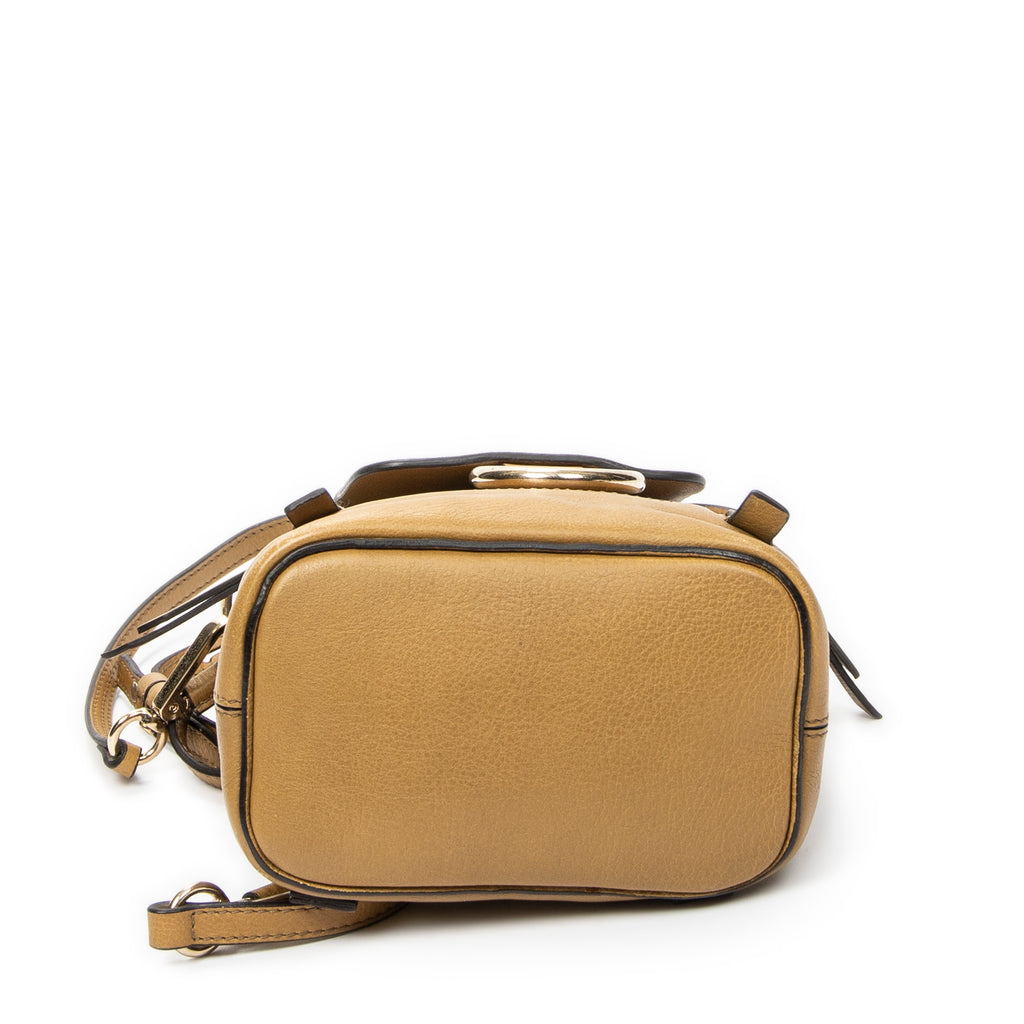 Backpack Small Faye Backpack Green Grained Calfskin Leather