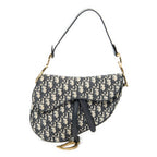 Shoulder Bag Saddle Bag Beige Oblique Jacquard Canvas