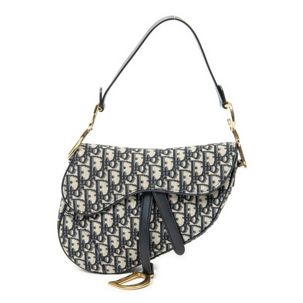 Sac bandoulière Saddle en toile jacquard oblique beige