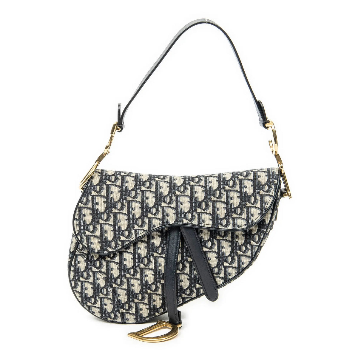 Sac bandoulière Saddle en toile jacquard oblique beige