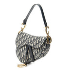 Shoulder Bag Saddle Bag Beige Oblique Jacquard Canvas