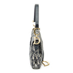 Shoulder Bag Saddle Bag Beige Oblique Jacquard Canvas