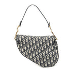 Shoulder Bag Saddle Bag Beige Oblique Jacquard Canvas