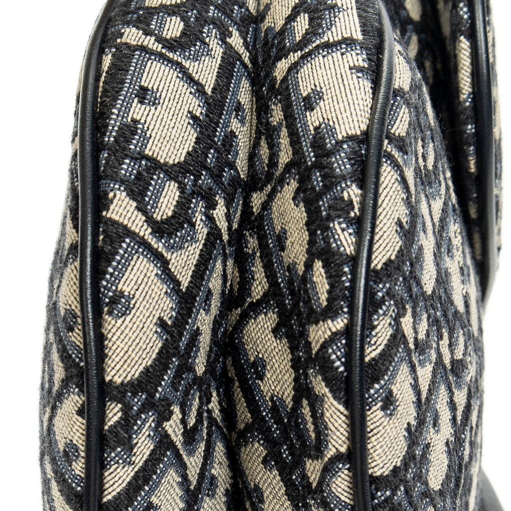 Shoulder Bag Saddle Bag Beige Oblique Jacquard Canvas
