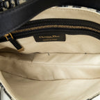 Sac bandoulière Saddle en toile jacquard oblique beige