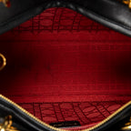 Sac à bandoulière Lady Dior grand modèle zippé en cuir d'agneau Cannage noir