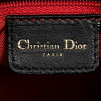 Sac à bandoulière Lady Dior grand modèle zippé en cuir d'agneau Cannage noir