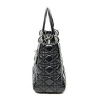 Sac bandoulière moyen Lady Dior Zip en cuir d'agneau Cannage noir