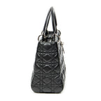 Sac bandoulière moyen Lady Dior Zip en cuir d'agneau Cannage noir
