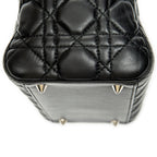 Sac bandoulière moyen Lady Dior Zip en cuir d'agneau Cannage noir