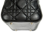 Sac bandoulière moyen Lady Dior Zip en cuir d'agneau Cannage noir