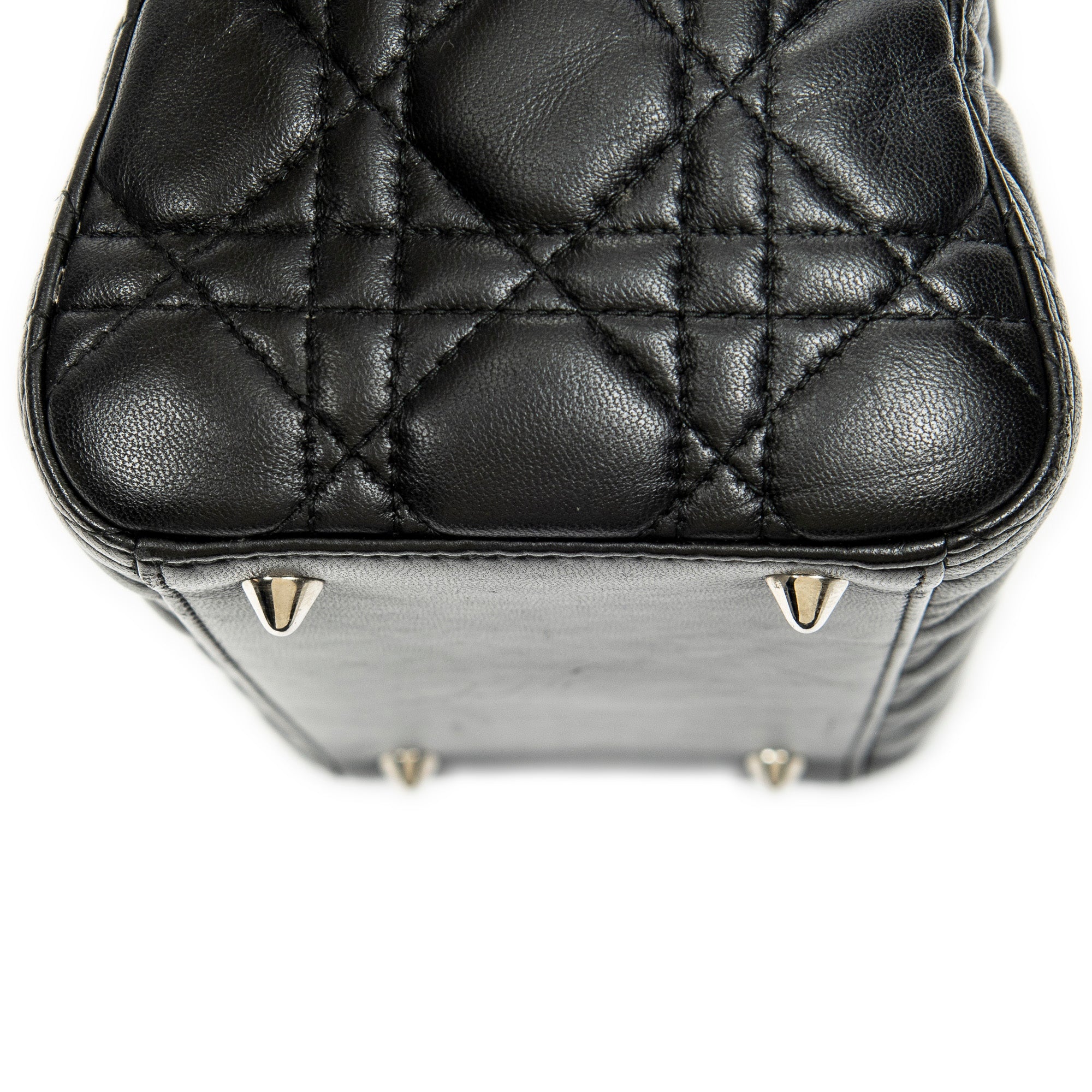 Sac bandoulière moyen Lady Dior Zip en cuir d'agneau Cannage noir