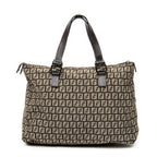 Shoulder Bag Roll Tote Dark Brown Zucchino Canvas