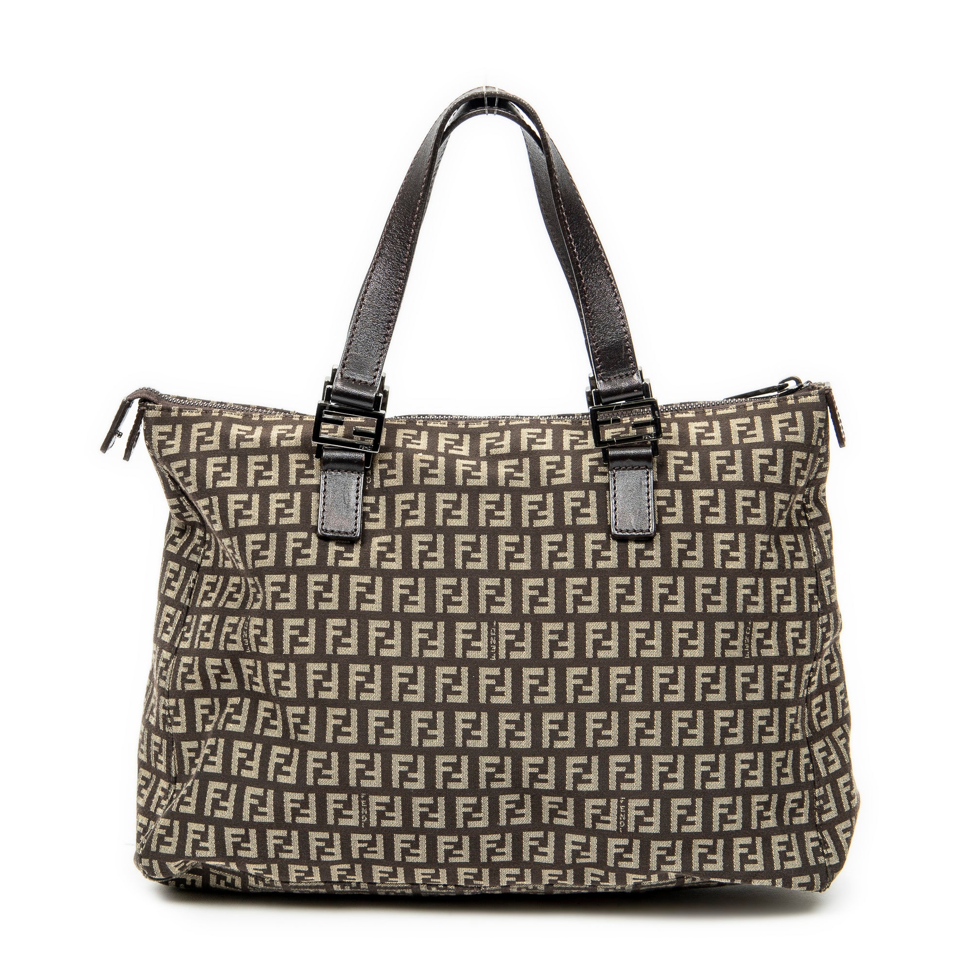 Shoulder Bag Roll Tote Dark Brown Zucchino Canvas