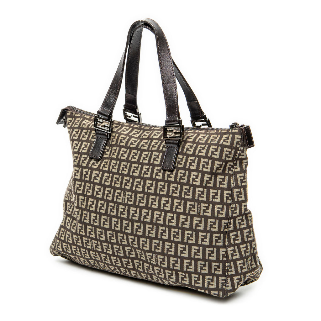 Shoulder Bag Roll Tote Dark Brown Zucchino Canvas