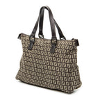 Shoulder Bag Roll Tote Dark Brown Zucchino Canvas