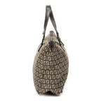 Shoulder Bag Roll Tote Dark Brown Zucchino Canvas