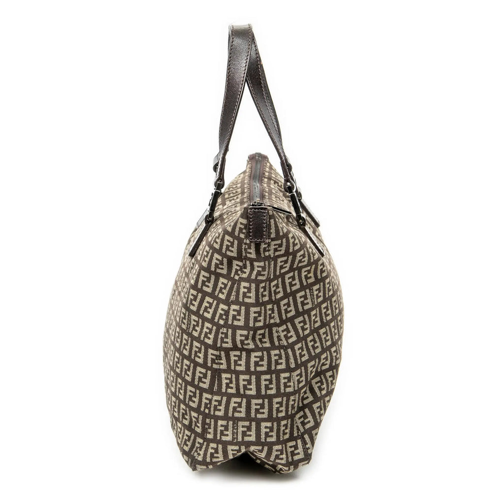 Shoulder Bag Roll Tote Dark Brown Zucchino Canvas