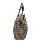 Shoulder Bag Roll Tote Dark Brown Zucchino Canvas