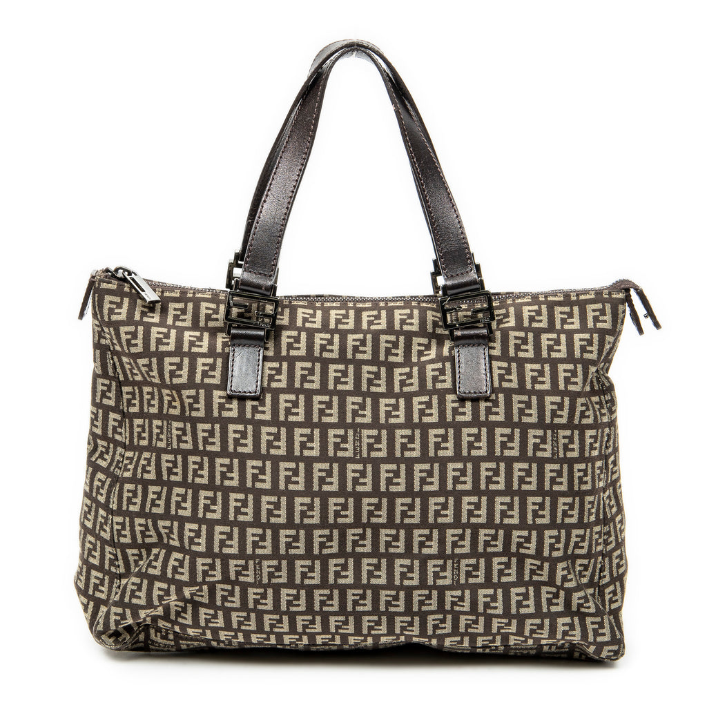 Shoulder Bag Roll Tote Dark Brown Zucchino Canvas