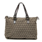 Shoulder Bag Roll Tote Dark Brown Zucchino Canvas