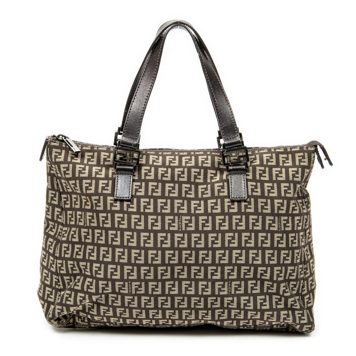 Shoulder Bag Roll Tote Dark Brown Zucchino Canvas