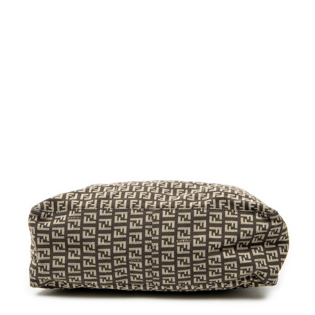 Shoulder Bag Roll Tote Dark Brown Zucchino Canvas