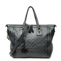 Shoulder Bag Large Charm Tote Black Guccissima Leather