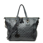 Shoulder Bag Large Charm Tote Black Guccissima Leather