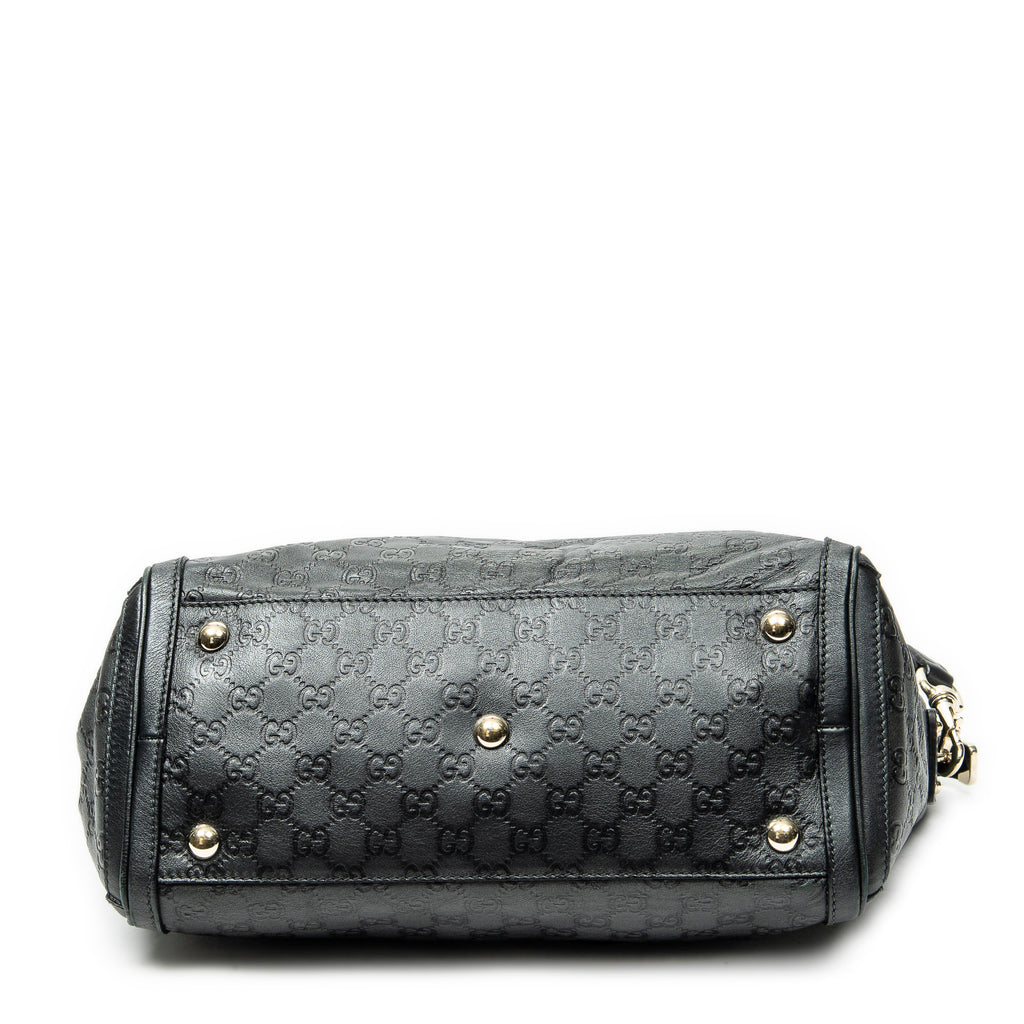 Shoulder Bag Large Charm Tote Black Guccissima Leather
