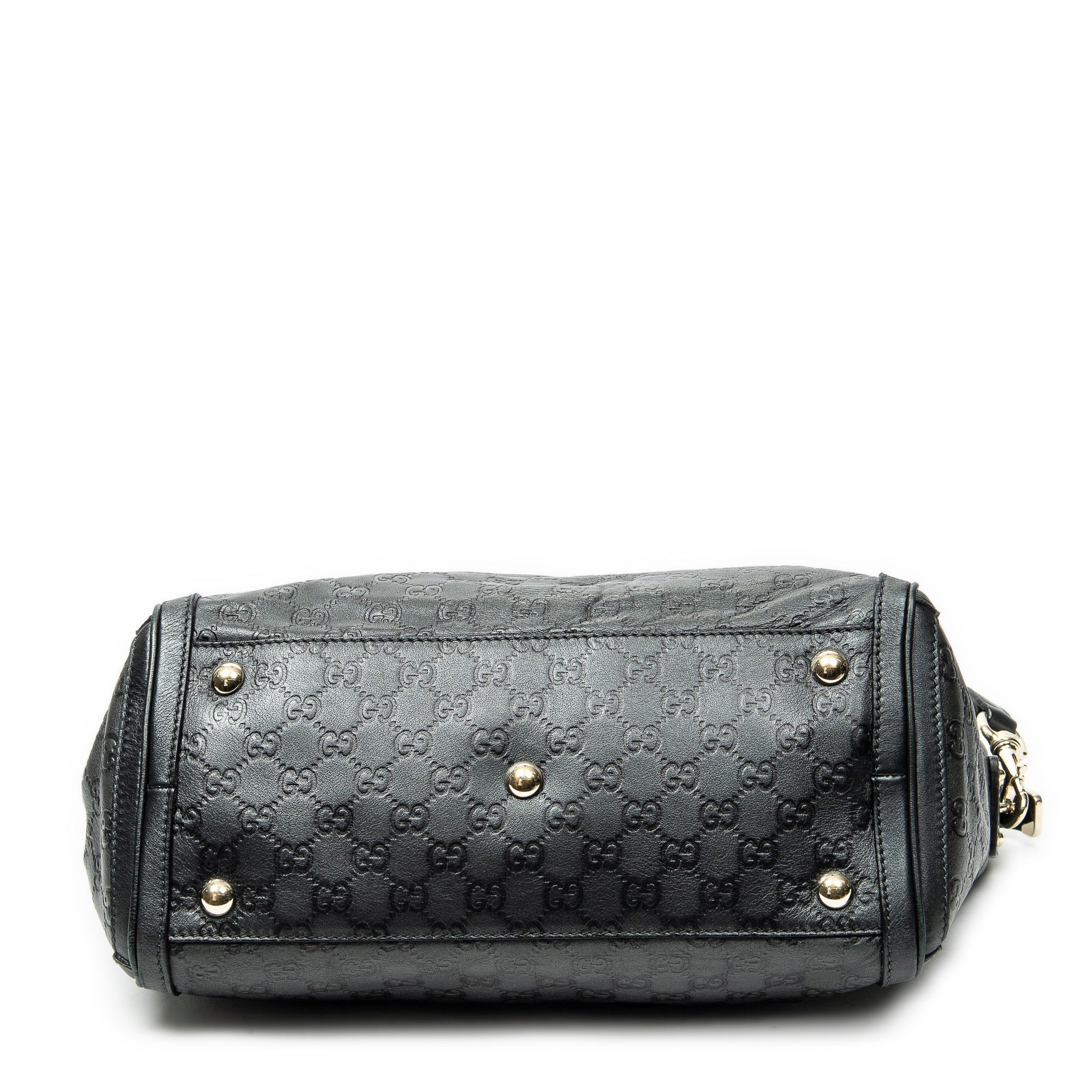 Shoulder Bag Large Charm Tote Black Guccissima Leather