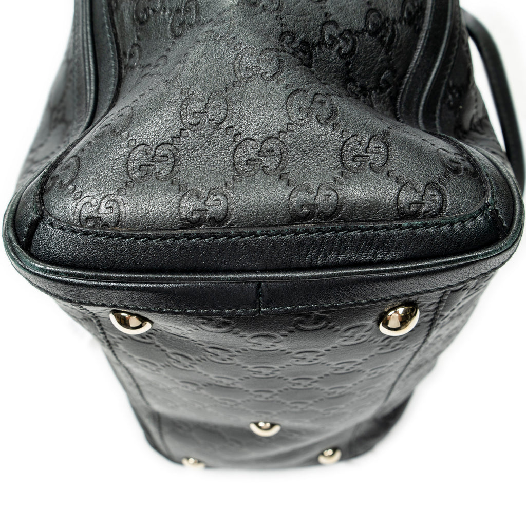Shoulder Bag Large Charm Tote Black Guccissima Leather