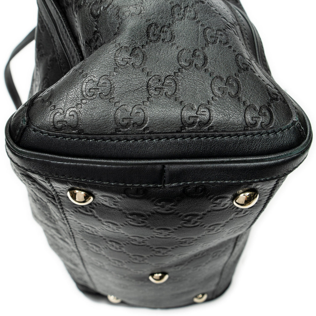 Shoulder Bag Large Charm Tote Black Guccissima Leather